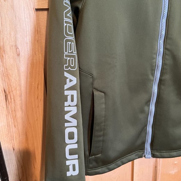 Under Armour Youth Storm2 Coldgear Infrared Zip Up Jacket Green L Large - Picture 3 of 6